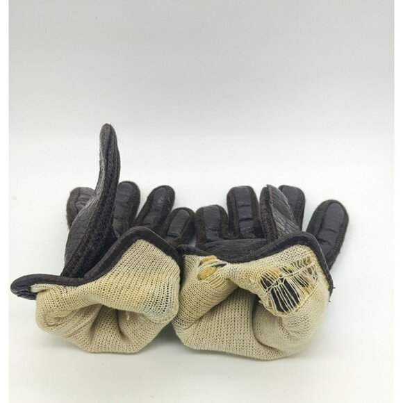 Women's Genuine Leather Winter Gloves Lined With Insulation Size Medium. - Picture 3 of 4